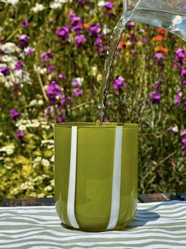 Atina Glassware by Maegen - Olive & White