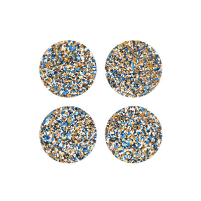 Blue Speckled Coasters - Set Of 4