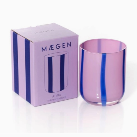 Atina Glassware by Maegen - Lilac & Navy
