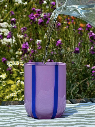 Atina Glassware by Maegen - Lilac & Navy