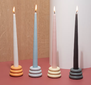 Tapered Candles Pair Blue by Yod & Co