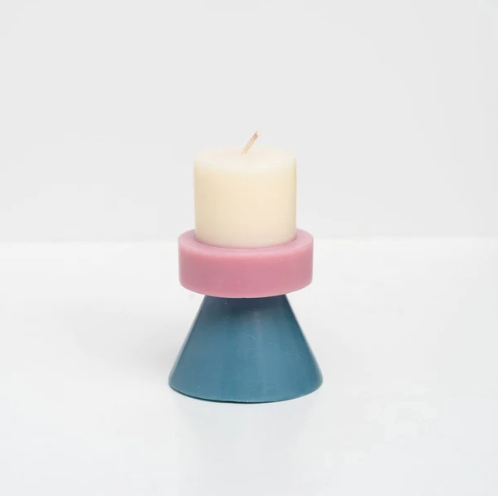 Stack Candle Mini Ivory / Lavender / Blue Grey by Yod & Co